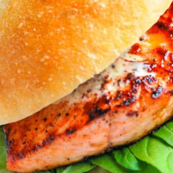 Grilled Salmon Avocado Burger