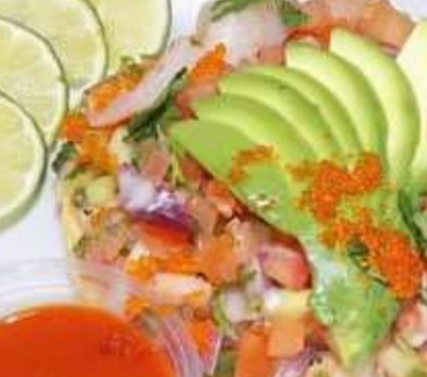 Shrimp Ceviche Tostada with Caviar